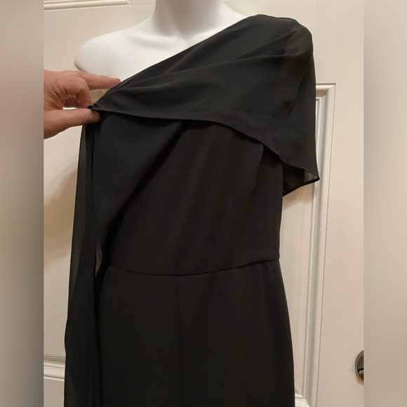 Le chateau one Shoulder black Jumpsuit with a black sheer overlay. Very Elegant - Picture 6 of 14
